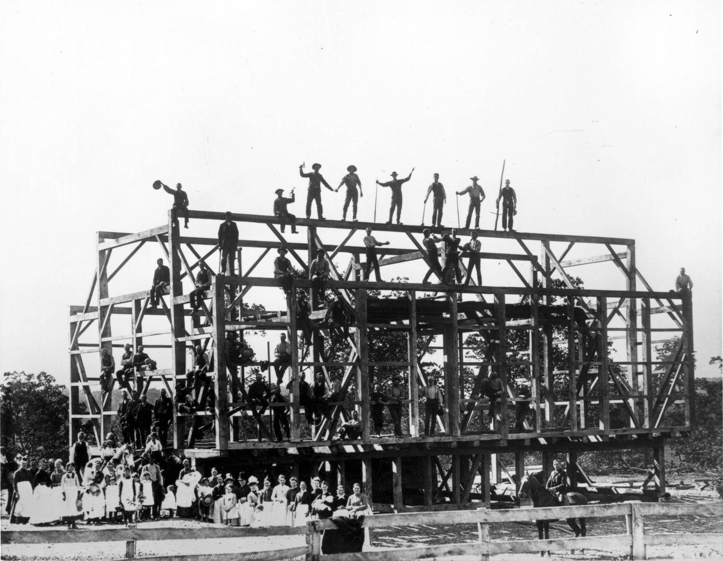 Image: Rohr Barn Raising, 1888, from the collection of The Massillon Museum